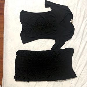 Burberry silk top and skirt set